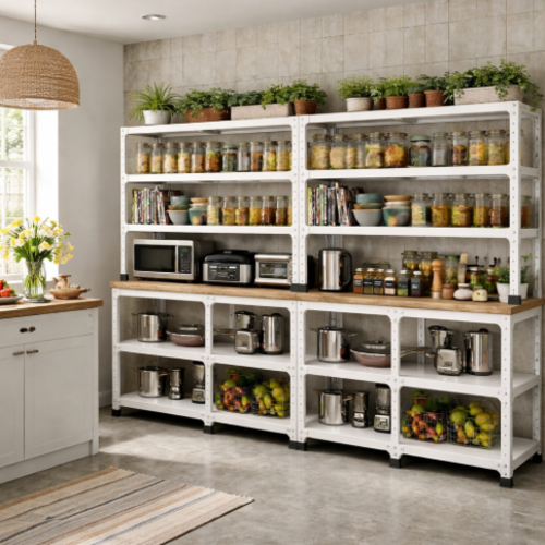 ספריית מטבח מודולרית מודומוס "ספייס-שף 240" צבע לבן