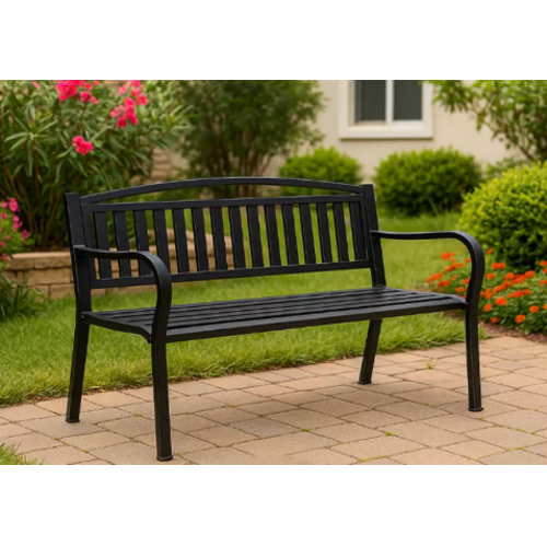 ספסל "פלאזה" – קלאסיקה מודרנית לחצר ולמרפסת צבע שחור