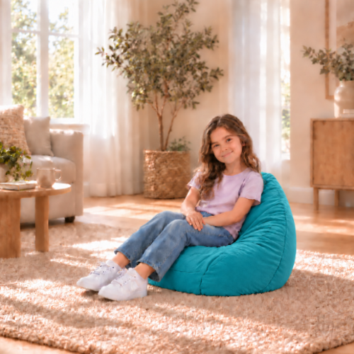 פוף דגם גוניור צורת אגס לילדים  עד גיל 5 - צבע טורקיז