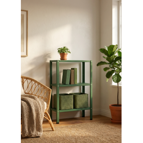 ספריית מתכת מודרנית ואלגנטית דגם אורבה - צבע ירוק 30/60/60
