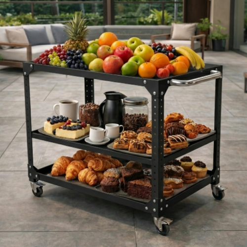 עגלה מודולרית דגם רולינג שף צבע שחור