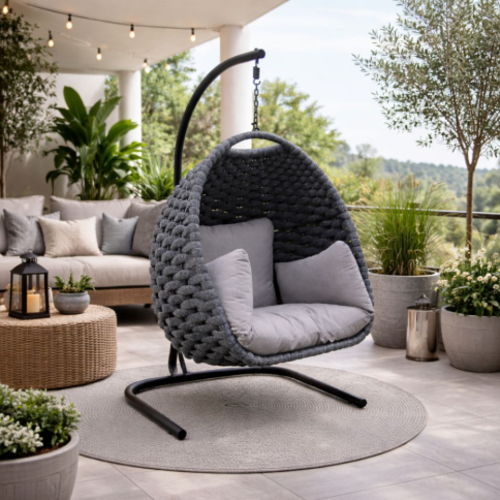 ערסל זוגי יוקרתי דגם "מנהטן קלאוד" בגוון אפור מודרני