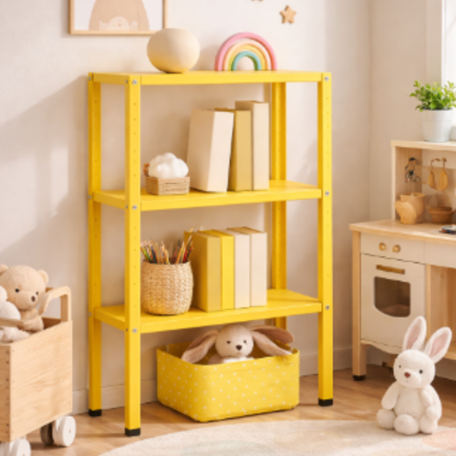 ספריית מתכת מודרנית ואלגנטית דגם אורבה - צבע צהוב 30/60/60