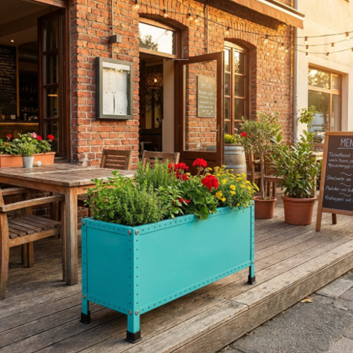 אדנית מתכת מודולוס UrbanBox 90 צבע טורקיז