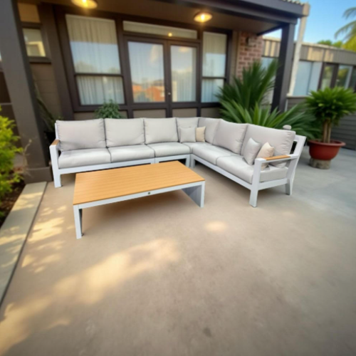  מערכת ישיבה פינתית מאלומיניום דגם “מונטנה”