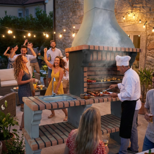 גריל גינה בנוי דגם קלאסיקו שף