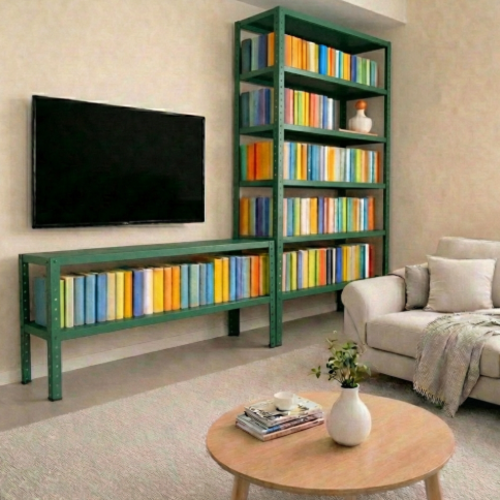 ספריה /  מזנון לסלון ממתכת מודולרי - צבע ירוק