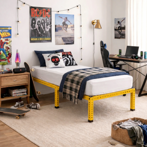 מיטת יחיד מודומוס Axis  מדה 190/90 CM צבע צהוב