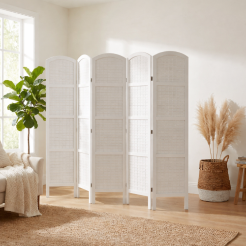 פרגוד מתקפל 5   - כנפיים  נפתח עד 250 ס"מ. מבית H.KLEIN‏ - צבע לבן