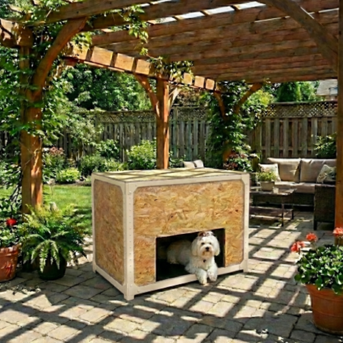 בית מודולרי לחיות מחמד דגם אורבן קיוב צבע לבן