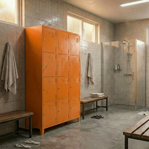 ארון לוקר 12 תאים רחבים  צבע כתום