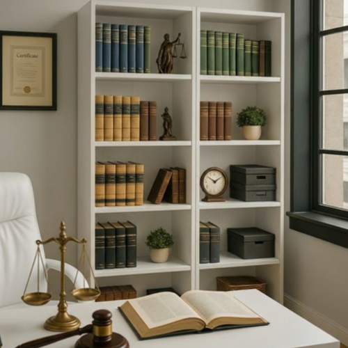 ספריה כפולה דגם עומרי - לבן