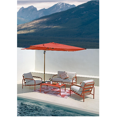 מערכת ישיבה אלומיניום דו מושבי דגם קימו  -  צבע קורל