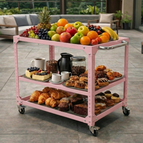 עגלה מודולרית דגם רולינג שף צבע ורוד