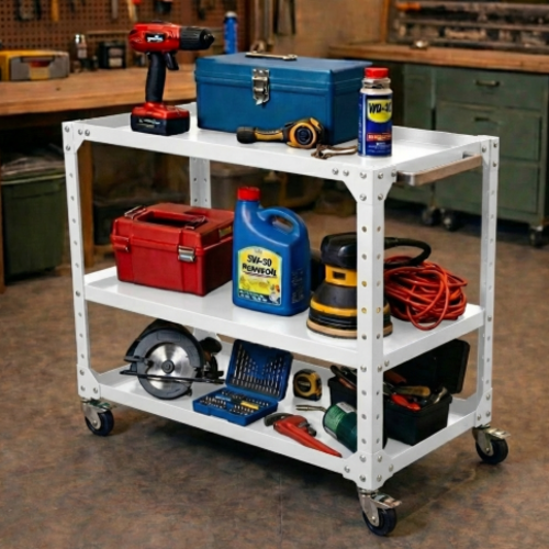 עגלת עבודה מודומוס דגם טורבו-רול 3 קומות צבע לבן 