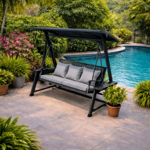 נדנדה תלת מושבית אלורה וויט שחור