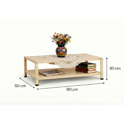 שולחן סלון מתכת 60/90 /50 צבע קרם 