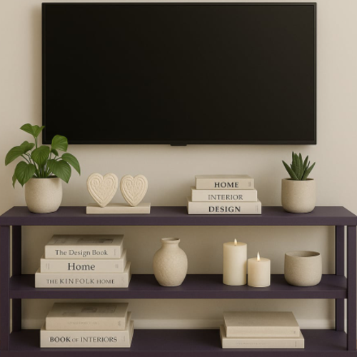 מזנון מתכת אורך 100 ס"מ רוחב 40 ס"מ גובה 60 ס"מ צבע סגול