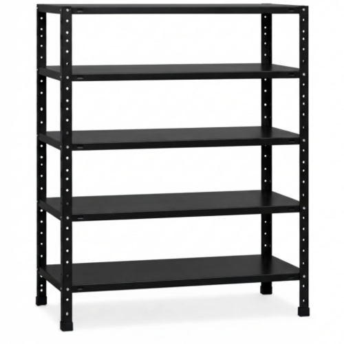 סט מדפי מתכת 5 קומות - 30/120/150 צבע שחור
