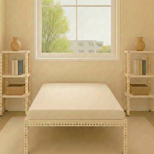 מיטה מודרנית כולל2 שידות בצבע קרם דגם אורבולייט יאנג