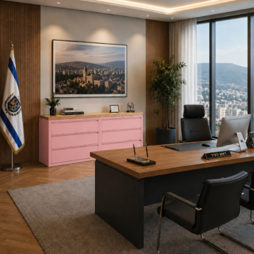קומודת עבודה מודולארית “אורבן פיין” ורוד