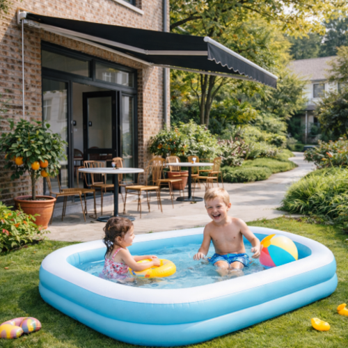 סוכך זרועות אלומה דגם קוסטה אפור 300×395 ס"מ