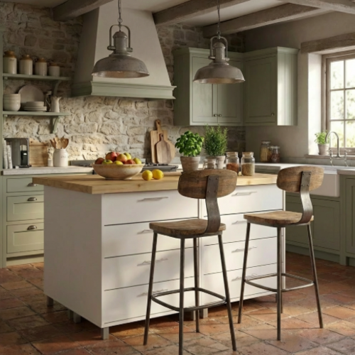 אי למטבח – סיבית איכותית עם משטח עליון עץ אורן טבעי  220 /60 ס"מ עובי 2.8 ס"מ דגם גילעד פלוס -  הובלה הרכבה חינם.