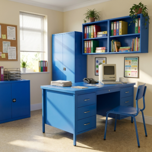 ארון מתכת 2 דלתות צבע כחול