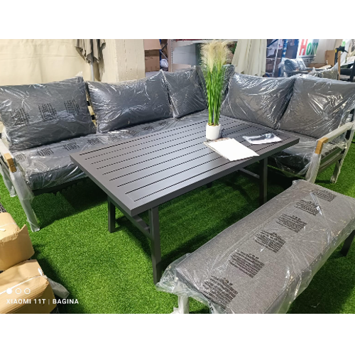 סט גינה מאלומניום  דגם רוברטו צבע אפור