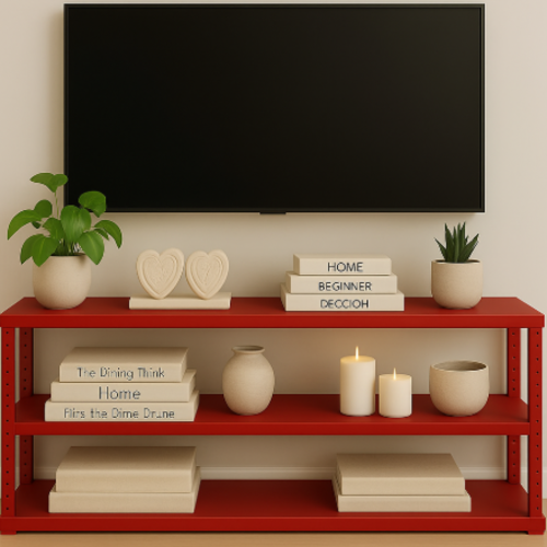 מזנון מתכת אורך 100 ס"מ רוחב 40 ס"מ גובה 60 ס"מ צבע אדום