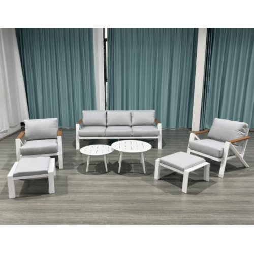 מערכת ישיבה אלומיניום דגם "רוטרדם" צבע לבן