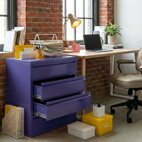 שידה 4 מגירות - צבע סגול