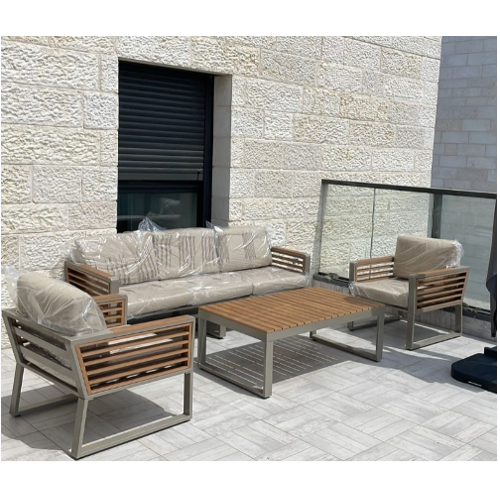 סט אלומניום בשילוב עץ יוקרתי דגם ״עינבר״ - צבע  ברונזה