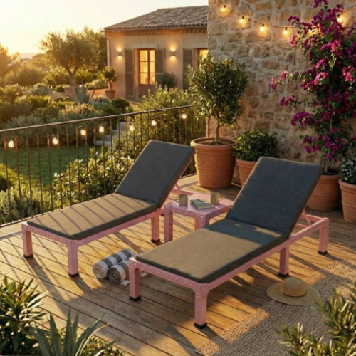 מודומוס TwinWave 192 סט 2 מיטות ושולחן צד - צבע ורוד 