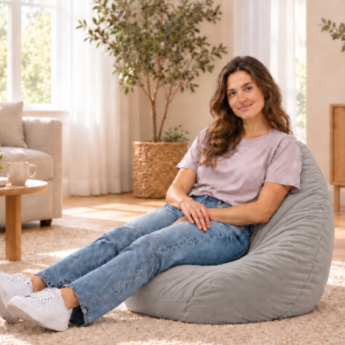 פוף אגס מתמסר לגוף, מתאים לנוער ולמבוגרים כאחד - אפור בהיר