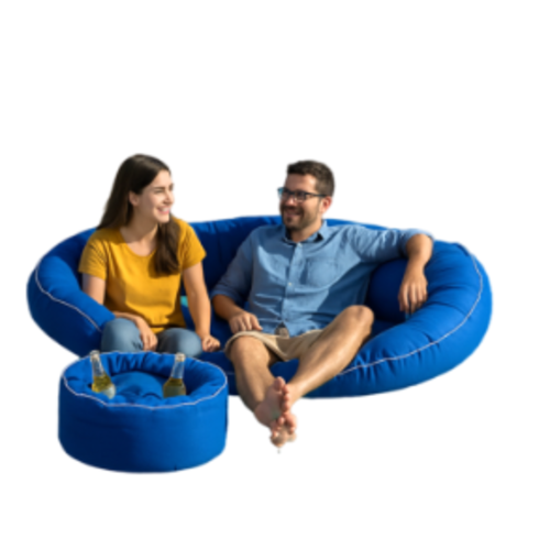 אבוב זוגי צף לבריכה ( ללא השולחן )– מפנק, מרווח ומעוצב בסטייל דגם ברקן - צבע כחול