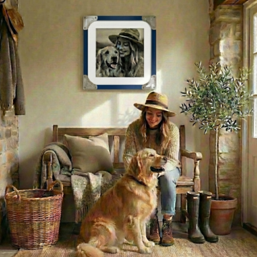 מודומוס פריים ארט – מסגרת תמונה מעוצבת בהתאמה אישית עד 100×100 ס"מ  צבע טורקיז