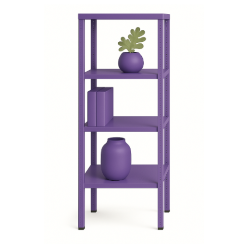 מדף מתכת מודולרי ואסתטי בעיצוב נקי ו דגם פלקסו - צבע סגול 30/60/80