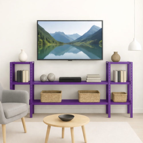 מזנון מתכת מודולרי – עיצוב חכם וגמיש לבית - צבע  סגול - גובה 150 ס"מ