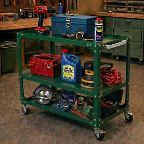 עגלת עבודה מודומוס דגם טורבו-רול 3 קומות צבע ירוק