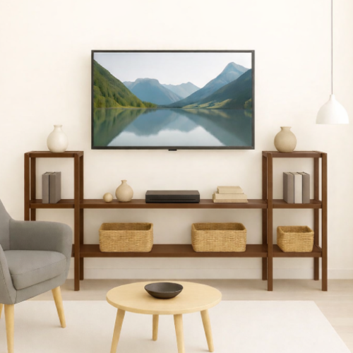 מזנון מתכת מודולרי – עיצוב חכם וגמיש לבית - צבע חום - גובה 150 ס"מ