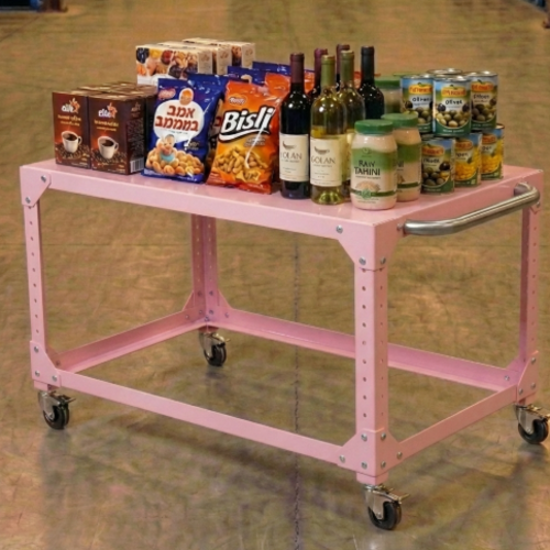 עגלת שירות מודולרית דגם “אורבן-רול” מבית מודומוס צבע ורוד