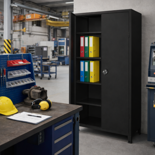 ארון מתכת 2 דלתות צבע שחור