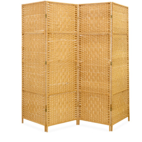 פרגוד מתקפל 4 כנפיים  נפתח עד 200 ס"מ. מבית H.KLEIN‏ - צבע חום טבעי