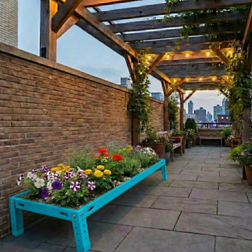 אדנית מודומוס TerraLine 120 - צבע טורקיז