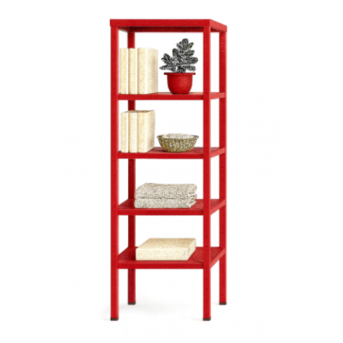 מדפי רוזה פלוס הם יחידת אחסון מתכתית יציבה ומדויקת צבע אדום - 30/60/100