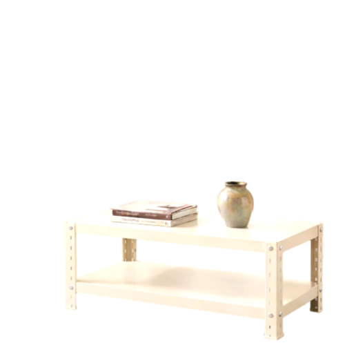 שולחן סלון מתכת דגם “אורבן-ליין 120” צבע קרם