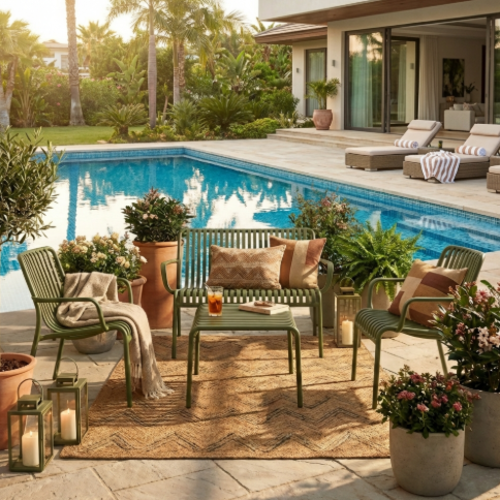 פינת ישיבה "נובה" בצבע ירוק – עיצוב מודרני, עמידות גבוהה ונוחות מושלמת