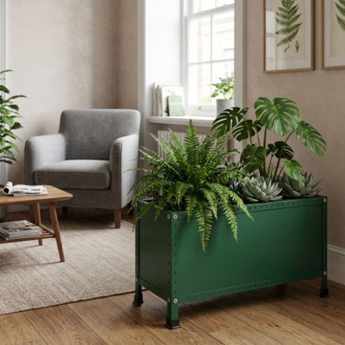 אדנית מתכת מודולוס UrbanBox 90 צבע ירוק