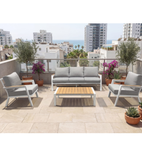 סט ישיבה אלוטרה מעוצב בגוון לבן ־יוקרתי